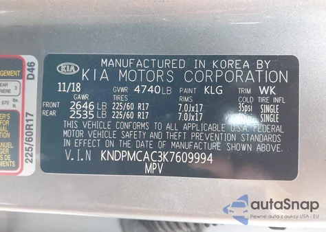 2019 Kia Sportage Lx from USA, damaged, VIN KNDPMCAC3K7609994